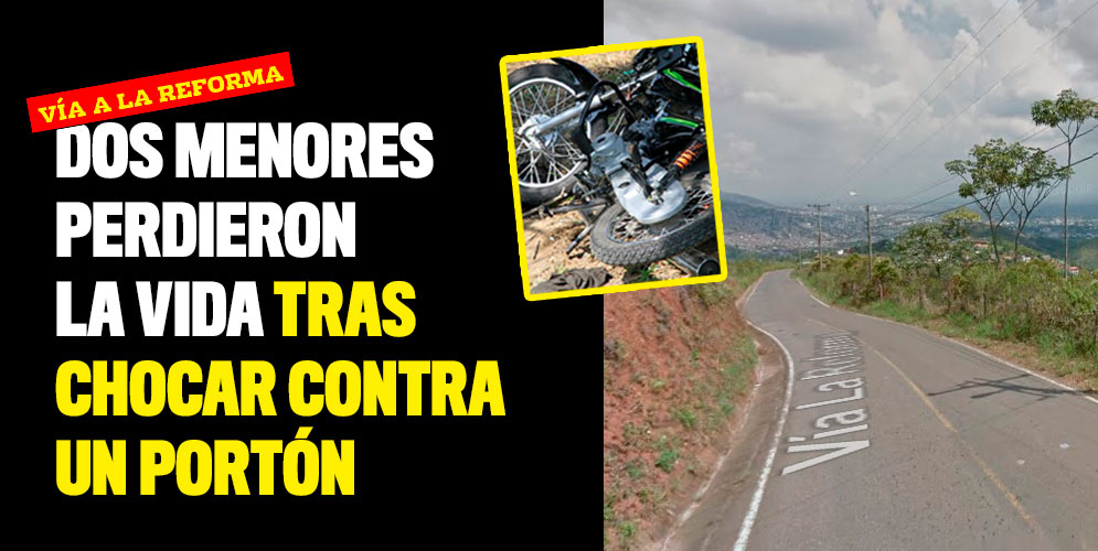 Dos menores perdieron la vida tras chocar contra un portón