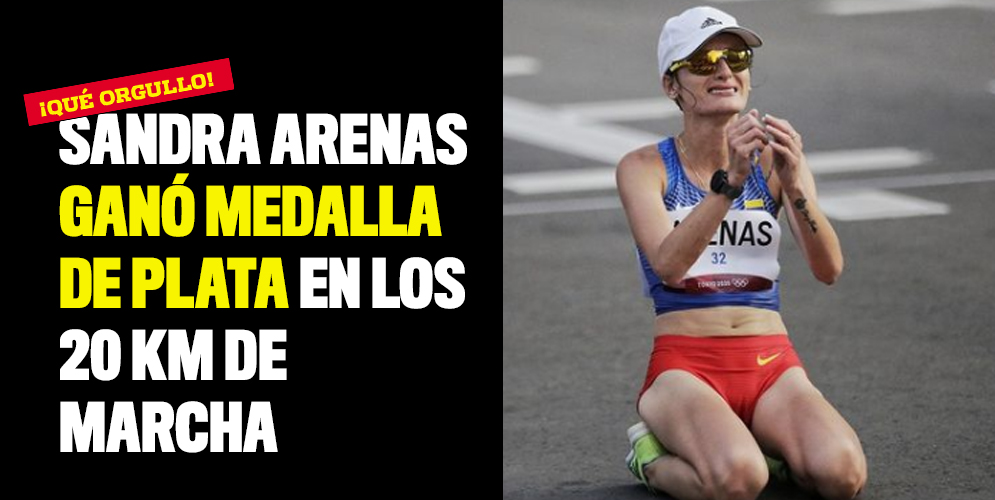 ¡Otras más! Sandra Arenas trae medalla de plata en los 20 km de marcha