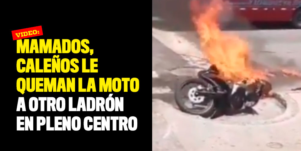 Mamados, caleños le queman la moto a otro ladrón en pleno centro