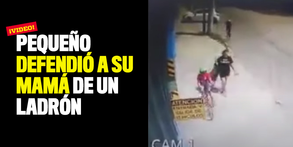 Video Pequeño defendió a su mamá de un ladrón