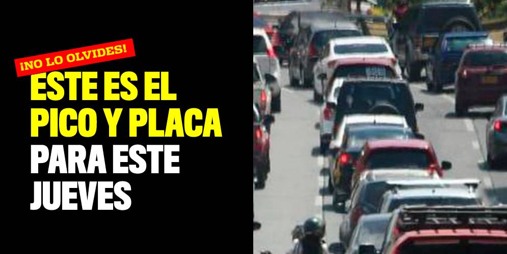 ¡Pilas! Este es el pico y placa para este jueves