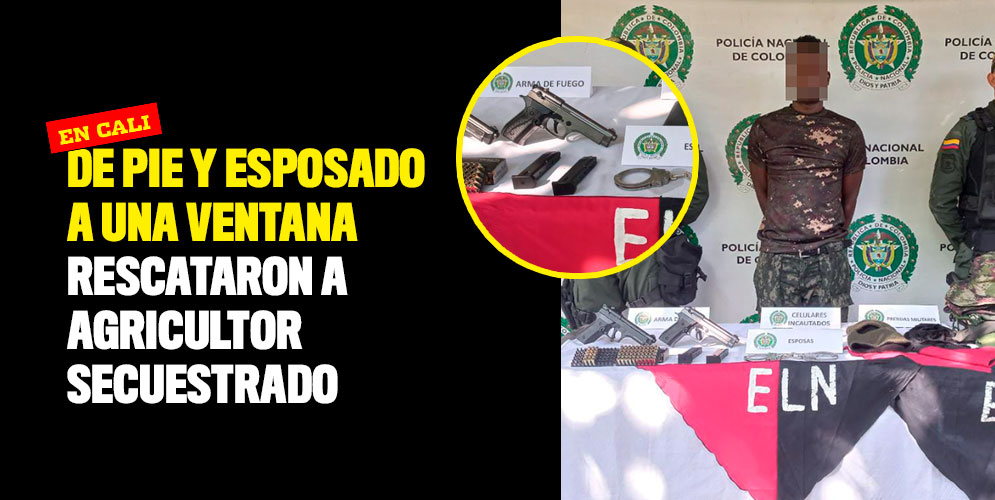 De pie y esposado a una ventana rescataron a agricultor secuestrado en Cali