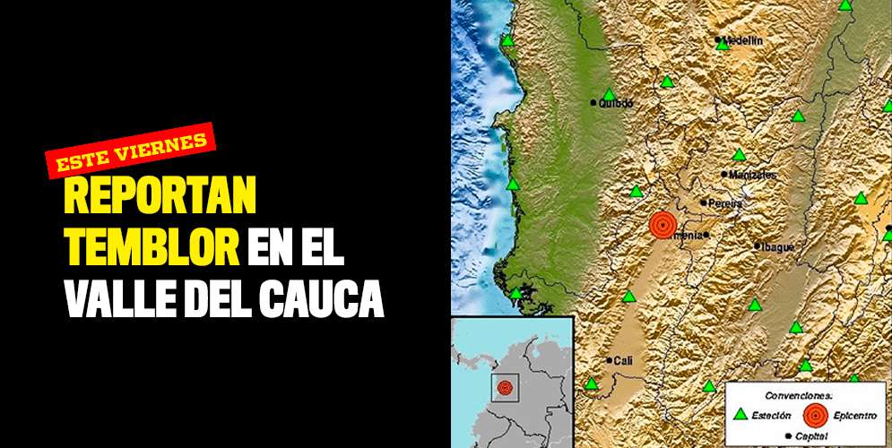 Reportan temblor en el Valle del Cauca este viernes