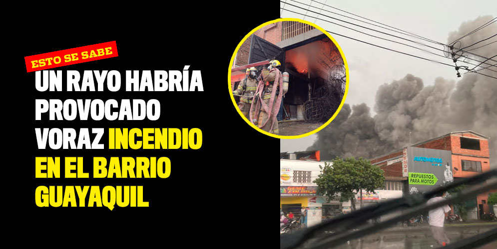 Un rayo habría provocado voraz incendio en el barrio Guayaquil