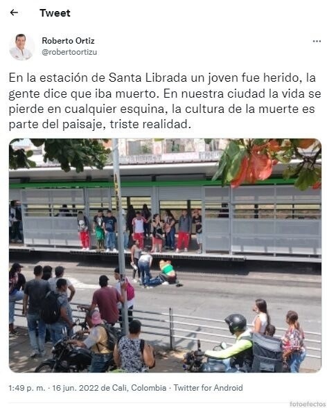 Reportan atentado en la estación del MIO Santa Librada