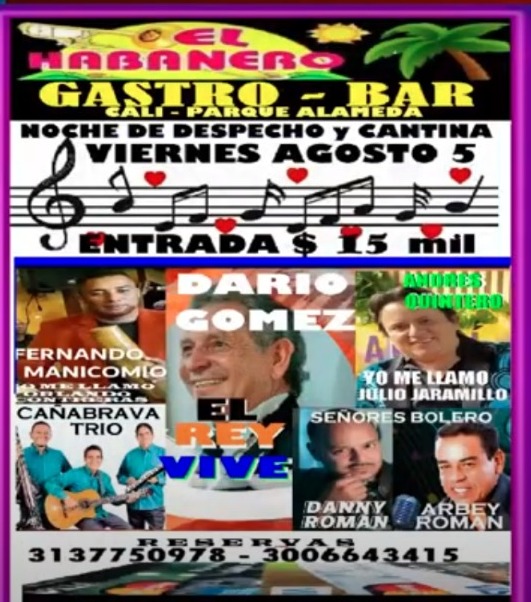 Este viernes habrá tributo a Darío Gómez en 'El Habanero'